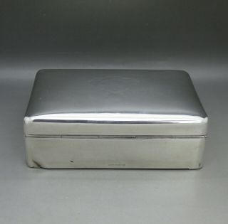 VINTAGE GOOD SOLID STERLING SILVER CIGARETTE BOX BY MAPPIN & WEBB 279g c1930 3