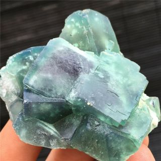106g Rare Transparent Green Cube Fluorite Crystal Mineral Specimen 453