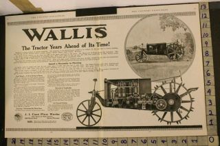 1917 Ag Farm Wallis Case Tractor Machine Engine Racine Wisconsin 2 - Pg Ad Rx49