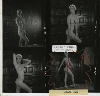 Hand Signed Bunny Yeager Vintage Mickey O ' Brian Nude Contact Sheet Photograph 3