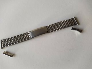 Montal Beads Of Rice Vintage 18mm Watch Bracelet Stainless Steel Heuer/freres