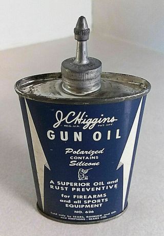 Jc Higgins Gun Oil Can Handy Oiler 3 Oz Tin.  Full And Never Opened