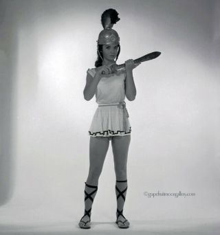 Bunny Yeager 1950s Black & White Camera Negative Pin Up Model As Trojan Warrior