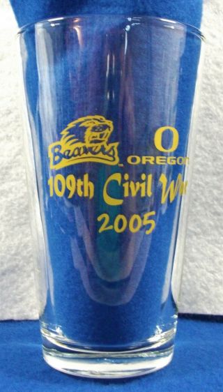 Unique Civil War Oregon Ducks Vs Oregon State Beavers 16 Oz.  Beer Glass 2005