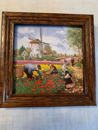 Hanging Dutch Tile Frame Colorful Picture 2
