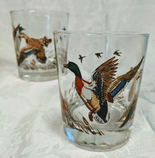 Vintage Set (2) Sporting Ducks,  Mallards Whiskey,  Old Fashioned Glasses 2