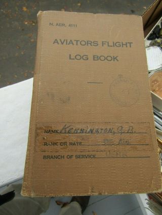 1942 Aviators Flight Log Book World War Ii Pearl Harbor Photo Some History