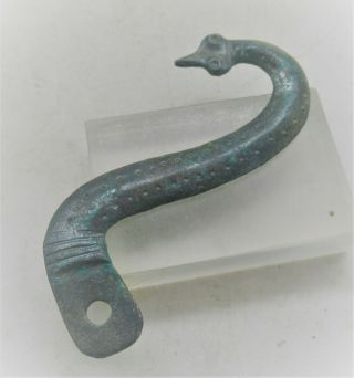 Circa 1000ad Viking Era Nordic Bronze Object With Serpent Head Very Interesting