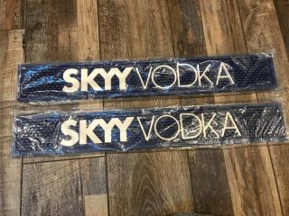 Skyy Vodka Blue & White Rubber Bar Mat Runner For Spills - Nib 24 X 3.  5
