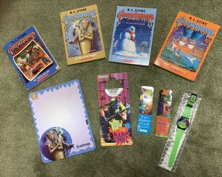 Vintage Goosebumps Stationary And Book Bundle With Watch