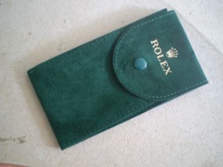 Vintage Green Velvet Rolex Watch Travel Pouch Case