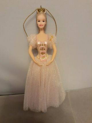 Barbie Sugar Plum Fairy Christmas Ornament Pink Ballet Avon 1997 Euc
