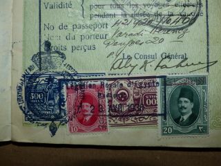 Hungary Passport 1934 With Egypt Visa King Fuad I Revenue Stamps Rare