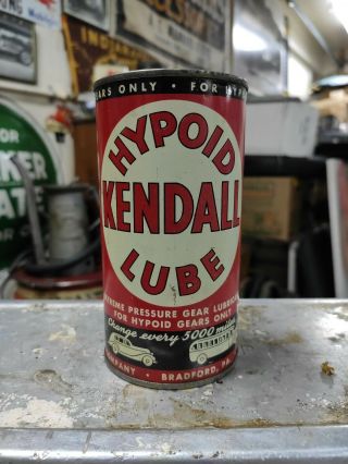 Vintage Kendall Hypoid Multi Purpose Gear Lube Metal Can Gas Oil