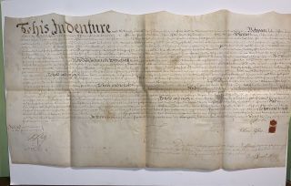Colonial Deed,  Philadelphia,  1752 John Clifton And Signed By Mayor B.  Shoemaker