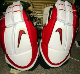 14 " Red White Vintage 1997 Bolero Nike Hockey Gloves