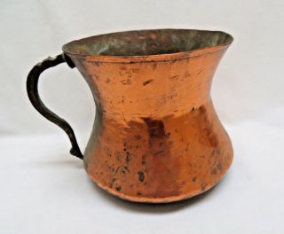 Hand Made Hammered Copper Planter Pitcher 4 3/4 "