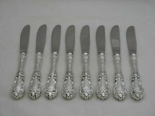 Set Of 8 Reed & Barton Sterling Silver Burgundy Butter Spreaders