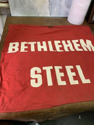 4 Vtg BETHLEHEM STEEL Cloth Safety Road Flag/Banner/Sign For Tractor Trailer 2