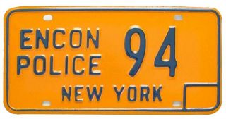 York 1974 - 1985 Environmental Conservation Police License Plate Encon 94