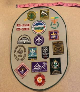 16 World Jamboree Boy Scout Patches 1920 - 1983 2