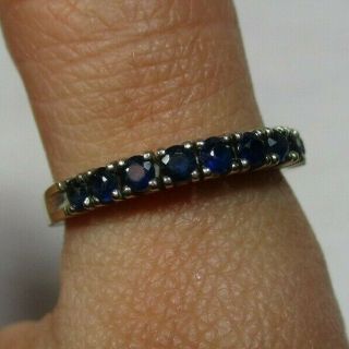 Vintage 585 D 14k White Gold 9 - Stone Blue Sapphire Ring,  3.  6g Size 9.  25