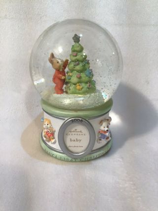 Hallmark Baby’s First Christmas Snow Globe Keepsake Photo Holder 2005 Series