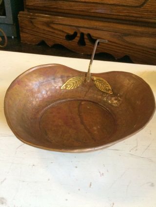 Antique Vintage Large Hand Hammered Copper Apple Kitchen Rustic Hanging Bowl