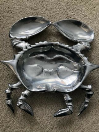 Vintage Bruce Cox Aluminum Crab Platter