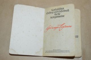 Ww2 German Catholic Song Book Kriegsmarine 1941 Year Very Rare