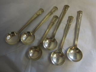 Tiffany & Company San Lorenzo Set 6 Sterling Silver Bouillon Spoons Mono D