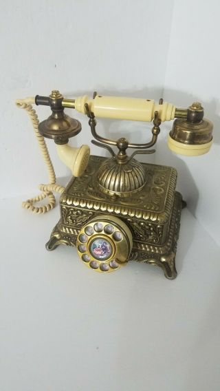 Vintage Brass Victorian French Style Telephone Rotary Dial