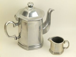 Wilton Armetale Rwp Pewter Mulberry Hill Coffee Pot/teapot & Creamer Pitcher