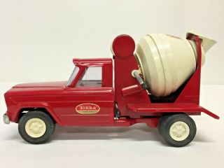 Vintage 1960 ' s Tonka Red & White Toy Pressed Steel Jeep Truck Cement Mixer 1077 2