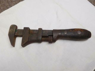 Vintage Pexto 8 " Adjustable Monkey Wrench W/wood Handle