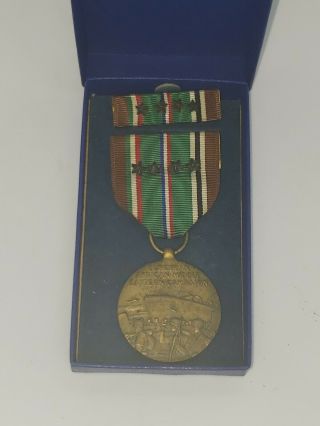 Vintage Wwii European African Middle Eastern Campaign 4 Star Metal & Bar