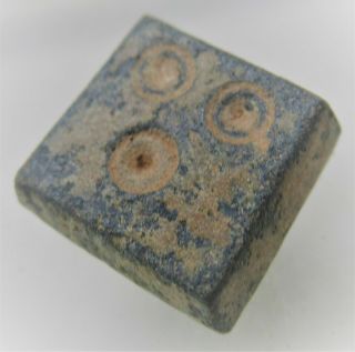 Circa 200 - 300ad Ancient Roman Bronze Gaming Piece With Ring And Dot Motifs
