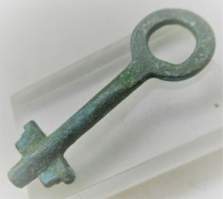 Circa 1200 - 1300ad Early Medieval Bronze Casket Key