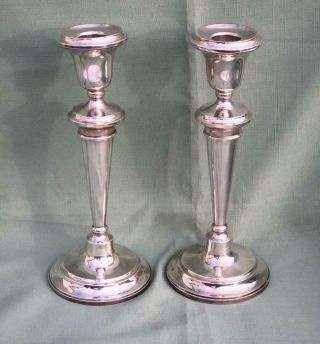 Handsome Antique Pair 1918 Sterling Silver 9.  25 " Candlesticks Henry Williamson