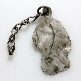 Ancient Greek Or Roman Silver Pendant With Chain