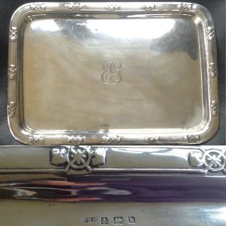William H Haseler Hallmarked Silver Art Nouveau Tray Liberty & Co 1907