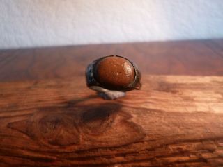 Ancient Roman Ring With Red Stone - Metal Detecting Find
