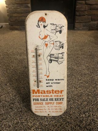 Vintage Master Portable Heat Advertising Thermometer Lancaster Harrisburg Pa