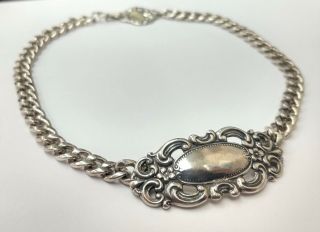 T.  Foree Vintage Sterling Silver Victorian Style Necklace / Choker