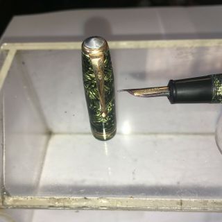 Vintage Conway Stewart 58 Fountain Pen Green Hatched Restored