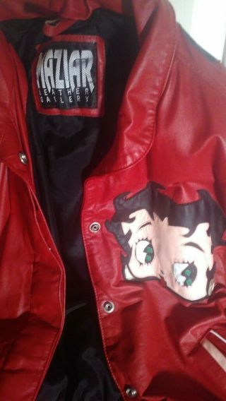 Betty Boop Leather Jacket Red,  Size Large