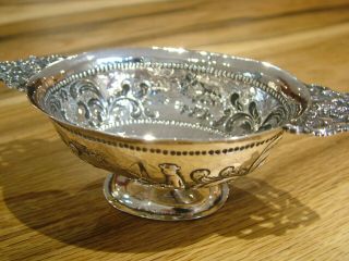 Antique Hm1898 Victorian Hanau Solid Silver Twin Handle Bowl Dish Quaich 784