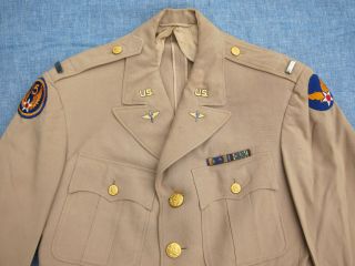 Ww2 Us Army Air Force 15th Af Decorated Officers Khaki Dress Coat Named