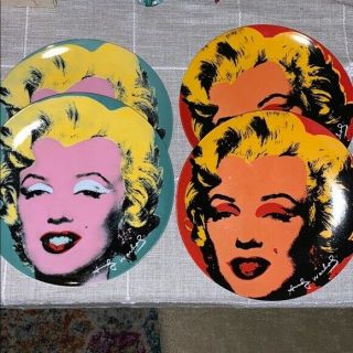 Andy Warhol Vintage Marilyn Monroe Set Of 4 Block China Co Plates 1997