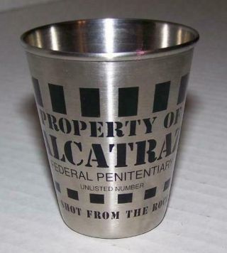 Alcatraz Federal Penitentiary Shot Glass Stainless California Prison